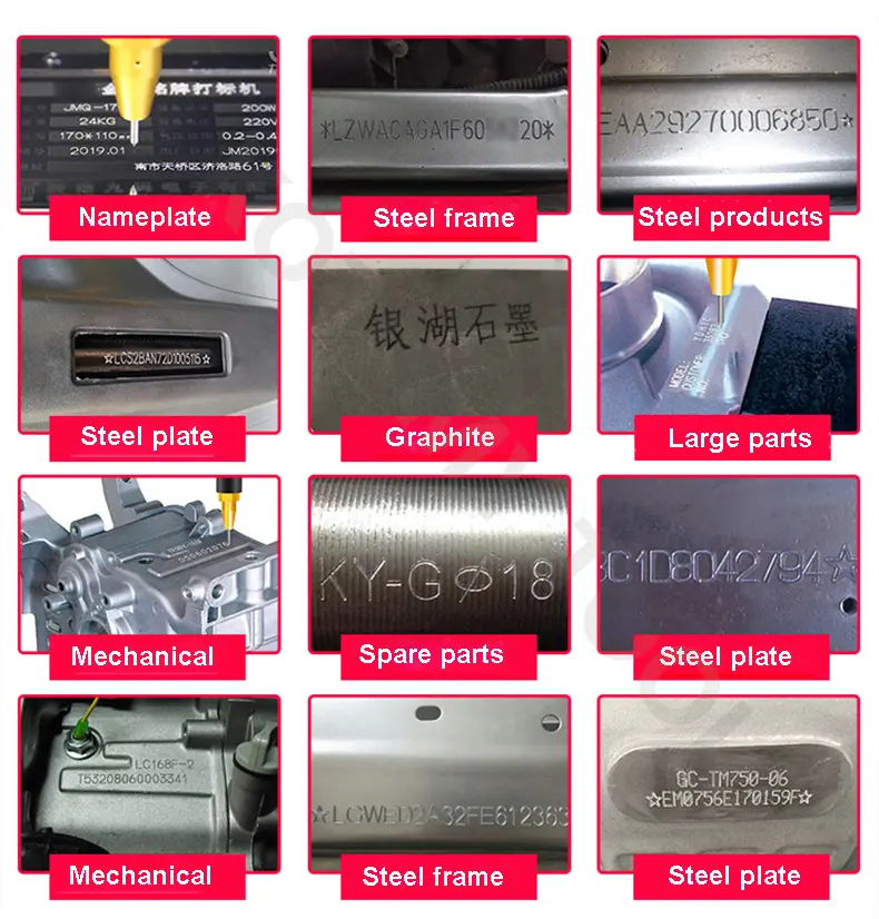 170x110mm Desktop Metal Signage Nameplate Marking Machine Pneumatic Electric Car Nameplate Metal Parts Engraving Equipment Tool