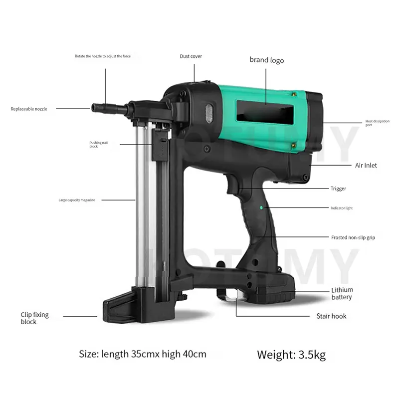 WSQ-01 Gas Nail Gun Electric Woodworking Hydroelectric Steel Nailer Concrete Ceiling Frame Trunk Air Nail Gun