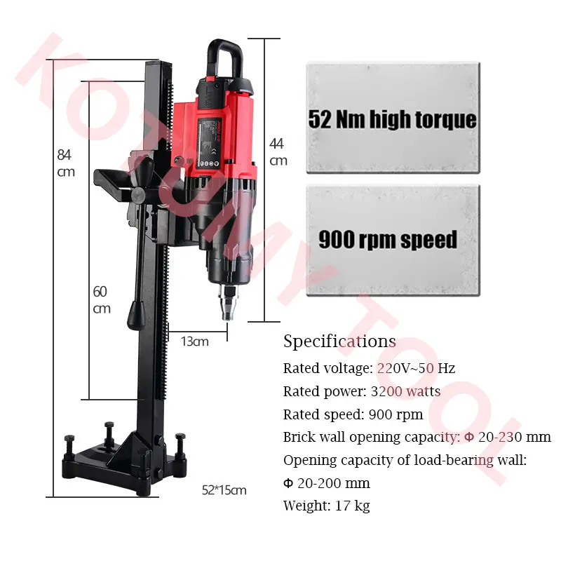 220V Electric Diamond Water Drill Machine Engineering Drilling Machine Diamond Wet Core Drilling Tool