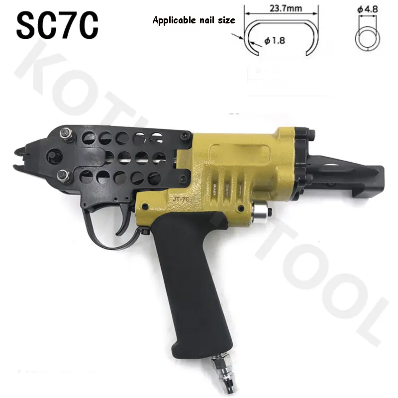 SC7C SC7E Air C Nail Gun, Air C-Ring Gun, Pneumatic Cage Stapler, Hog Ring Plier, C-Ring Nailer Tool, for Wire Cage Fence