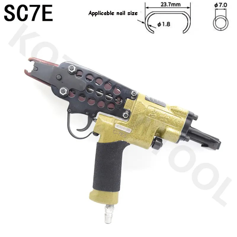 SC7C SC7E Air C Nail Gun, Air C-Ring Gun, Pneumatic Cage Stapler, Hog Ring Plier, C-Ring Nailer Tool, for Wire Cage Fence