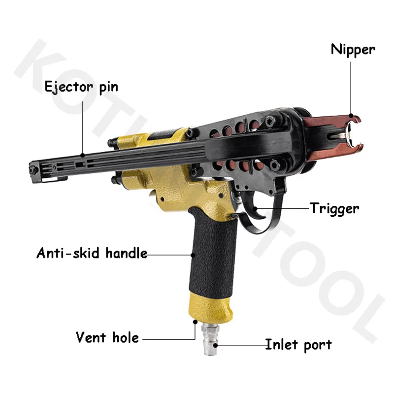SC7C SC7E Air C Nail Gun, Air C-Ring Gun, Pneumatic Cage Stapler, Hog Ring Plier, C-Ring Nailer Tool, for Wire Cage Fence