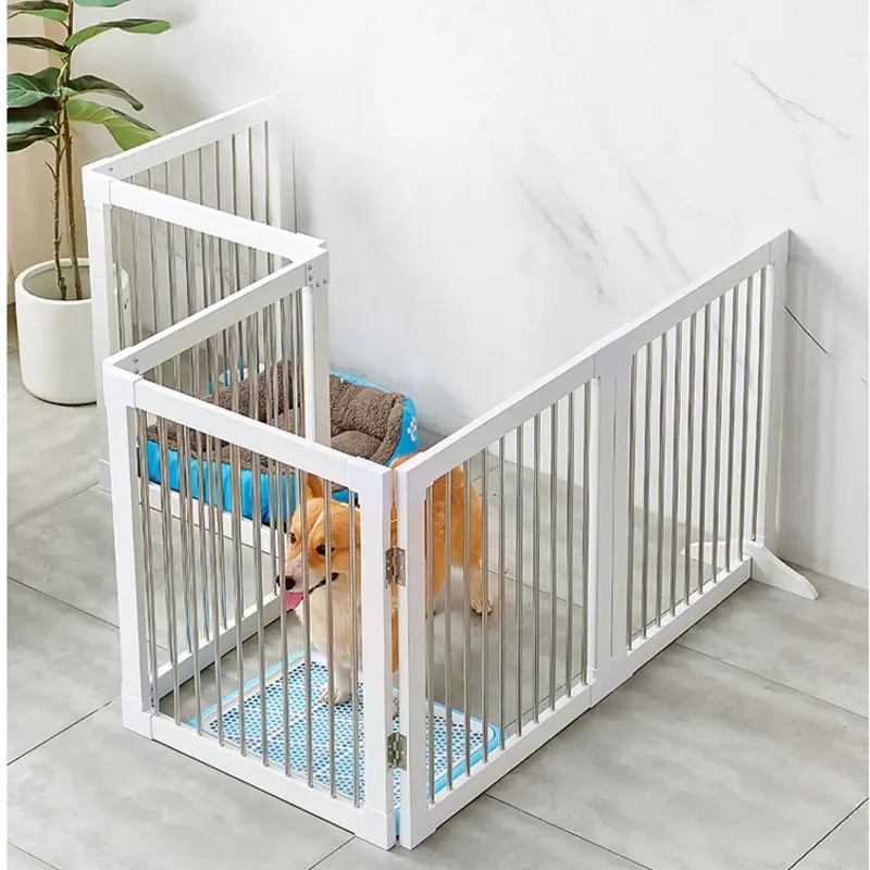 Modern Simple Pet Gate, No-Drill Dog Barrier, Folding Isolation Door, Indoor Heightened Dog Fence For Safe Separation