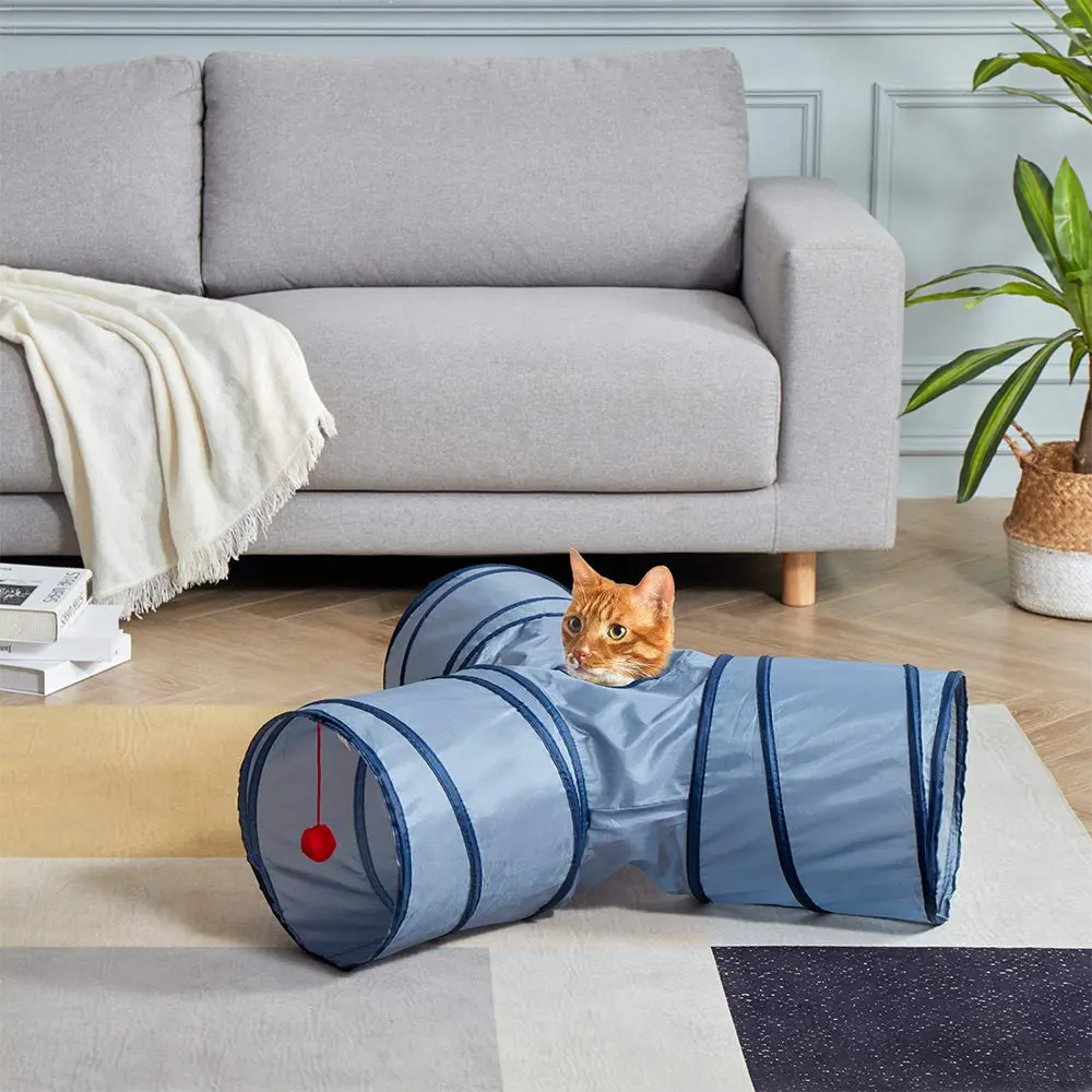 Wholesale Custom Sustainable Foldable 3 Way Cat Play Tube Pet Toy Tunnel Cat Tunnel