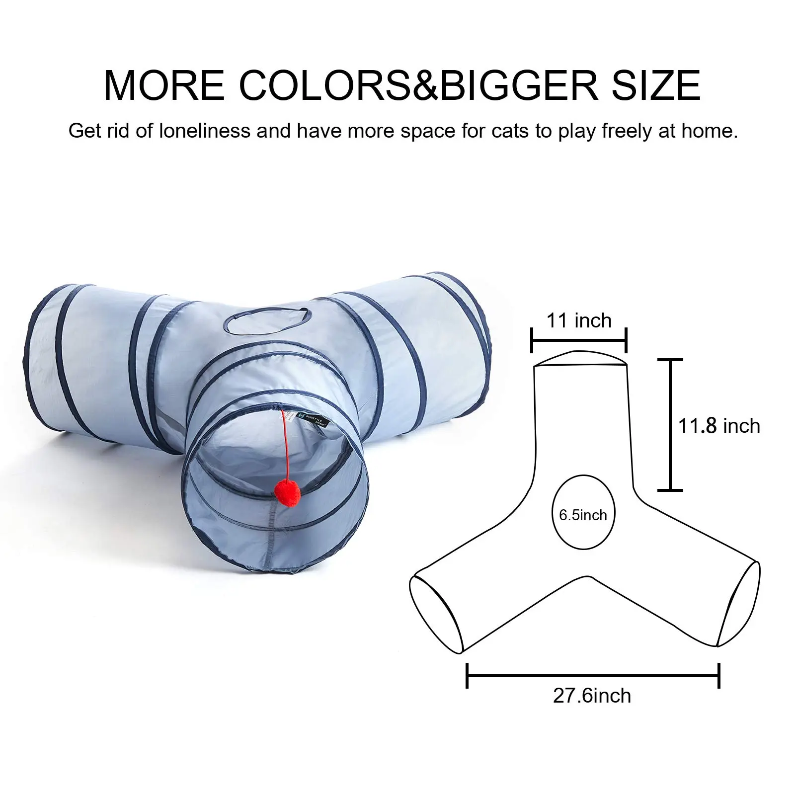 Wholesale Custom Sustainable Foldable 3 Way Cat Play Tube Pet Toy Tunnel Cat Tunnel