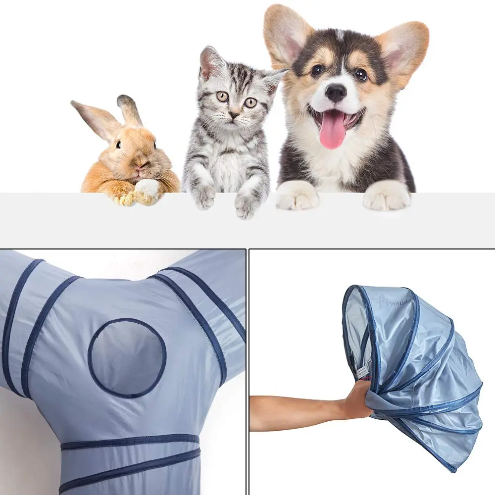 Wholesale Custom Sustainable Foldable 3 Way Cat Play Tube Pet Toy Tunnel Cat Tunnel