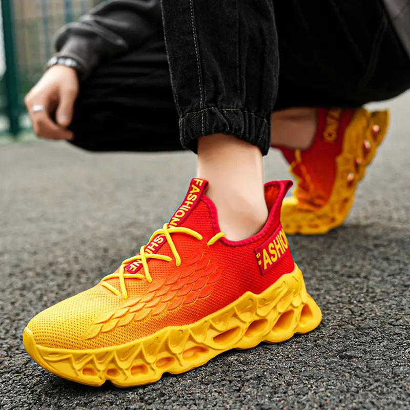 YRZL Men Casual Shoes Mesh Sneakers for Men Breathable Lightweight Slip on Walking Shoes Big Size Comfortable Outdoor Sports