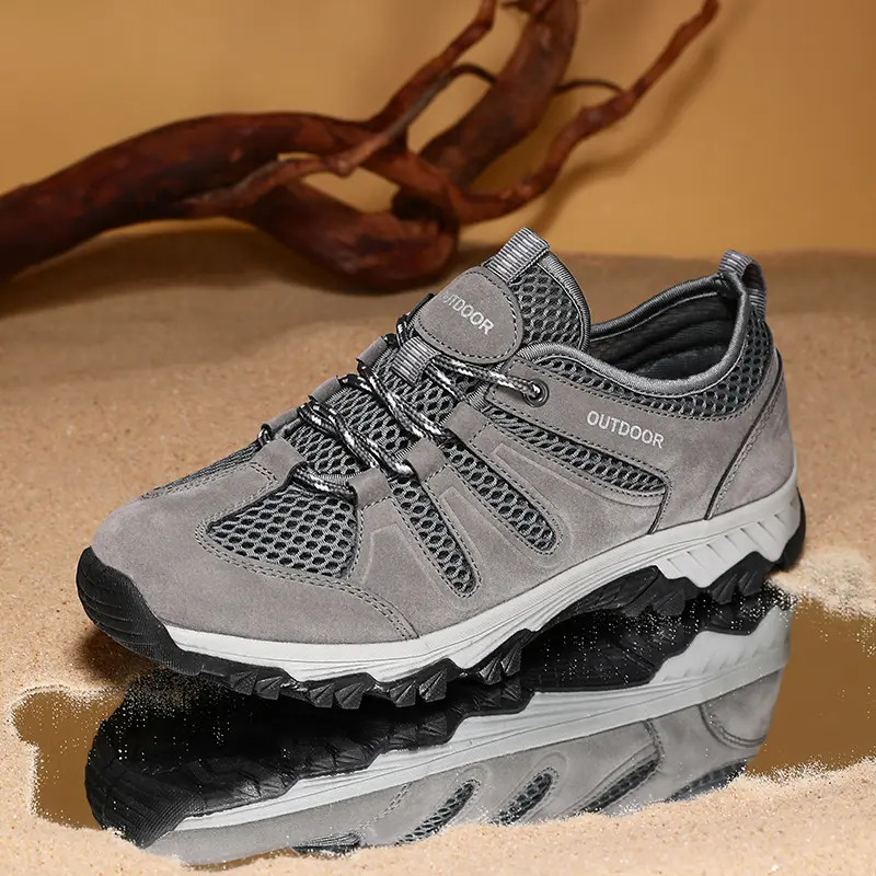 YRZL Men’s Outdoor Hiking Shoes Breathable Lightweight Non Slip Sports Sneakers Men Comfortable Black Climbing Shoes for Male