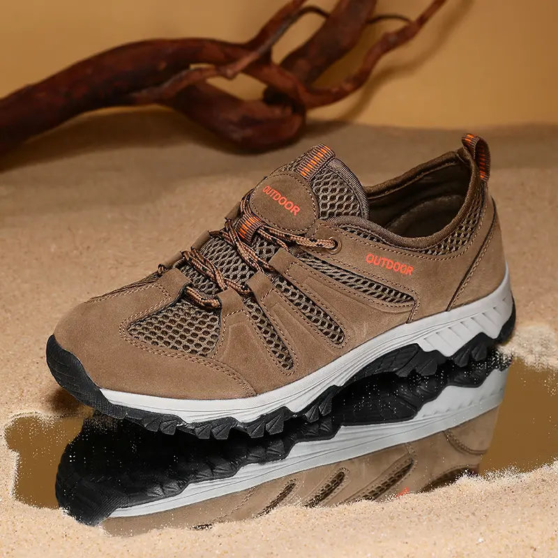 YRZL Men’s Outdoor Hiking Shoes Breathable Lightweight Non Slip Sports Sneakers Men Comfortable Black Climbing Shoes for Male