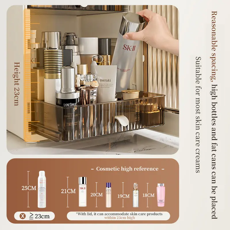 Cosmetics Storage Box Dust-proof Cosmetic Organizer Desktop Storage Drawer Skin Care Product Storage Box Makeup Storage Box