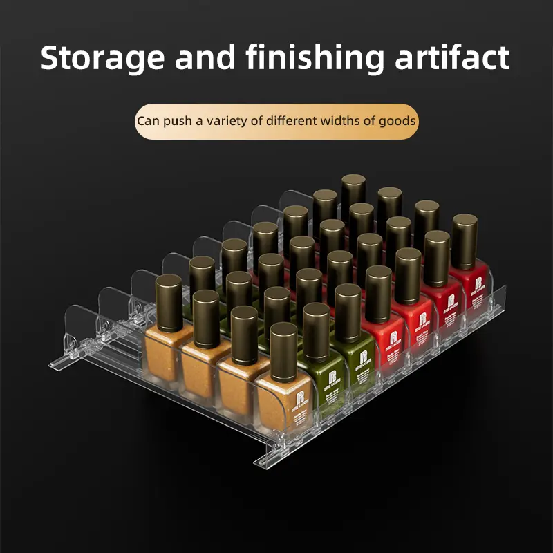 Lipstick Perfume E-cigarettes Storage Rack Automatic Replenishment Device With Adjustable Width In Supermarket Beauty Shop