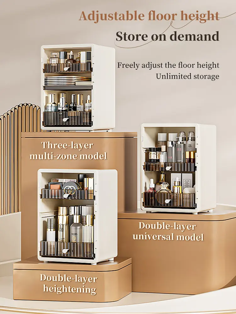 Cosmetics Storage Box Dust-proof Cosmetic Organizer Desktop Storage Drawer Skin Care Product Storage Box Makeup Storage Box