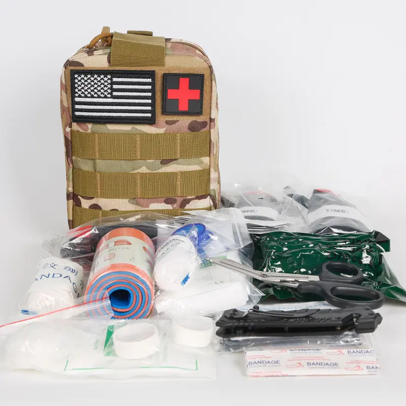 Wholesale Emergency Survival Kit And First Aid Kit 142Pcs Professional Survival Gear And Equipment With Molle Pouch For Camping