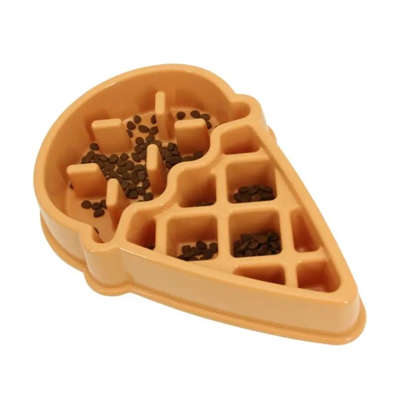 Wholesale Customized Pet Slow Feeder Ice Cream Shape Non-Slip Slow Eating Bowl Cat Dog Food Bowl Pet Supplies