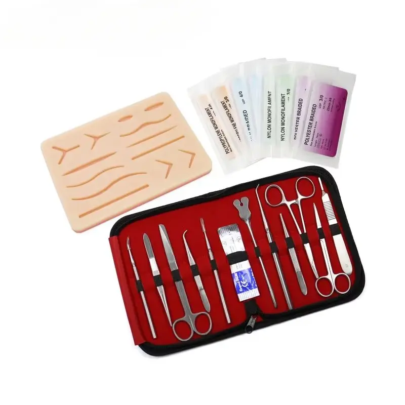 Medical Surgical Instruments Suture Tool Set Stainless Steel Sutures Medic Kit Set With 22pcs For Medical Students