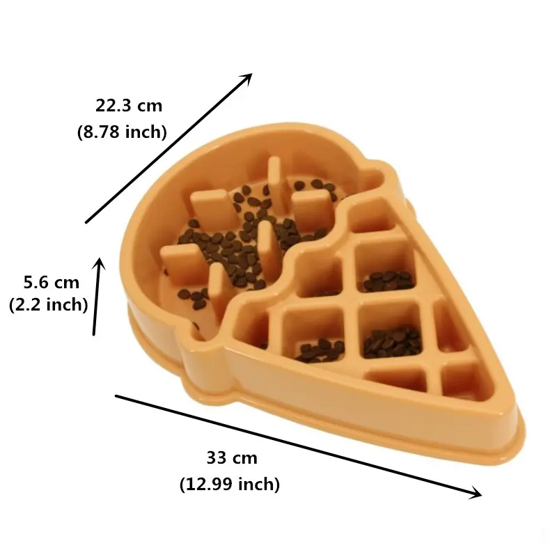 Wholesale Customized Pet Slow Feeder Ice Cream Shape Non-Slip Slow Eating Bowl Cat Dog Food Bowl Pet Supplies