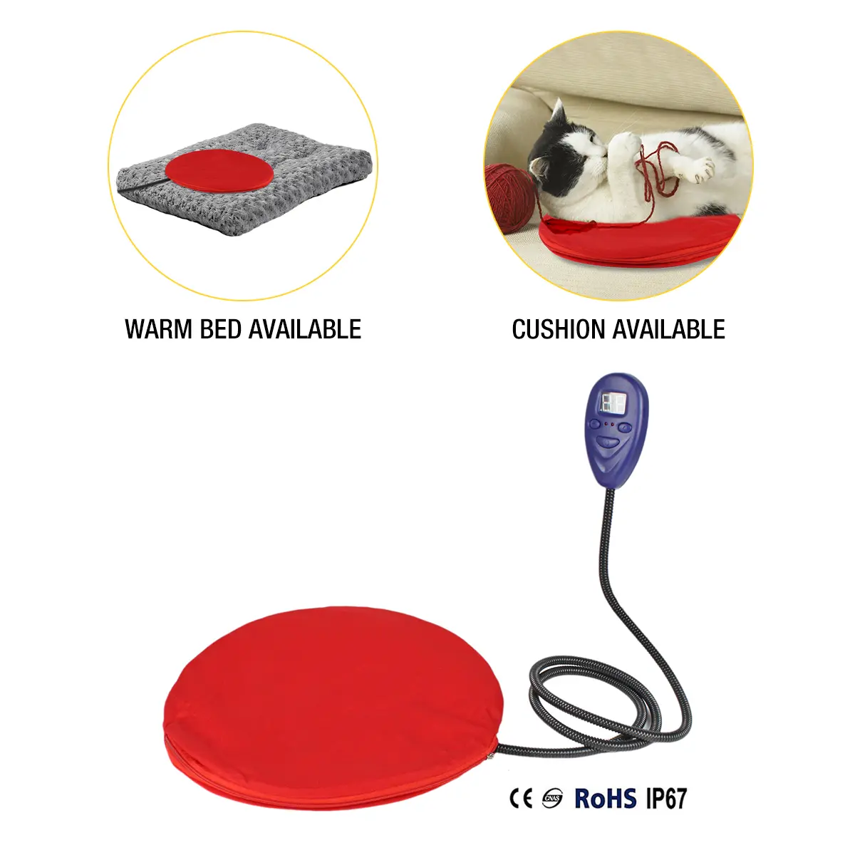 IPetDog Electric Heating Blanket For Cats Dogs Safety Indoor Pet Bed Free Cover Soft Breathable Velvet PVC Cover For Cat And Dog