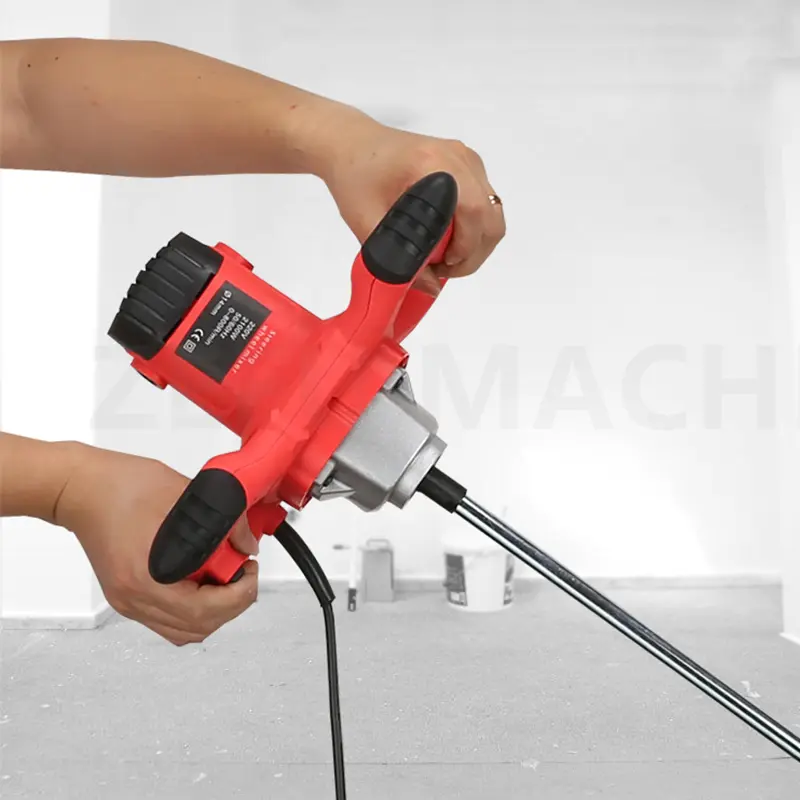 Electric Cement Mixer 2100W Handheld Industrial S-type Concrete Mixer for Mortars Paint Adjustable 6 Speed Paint Mixer