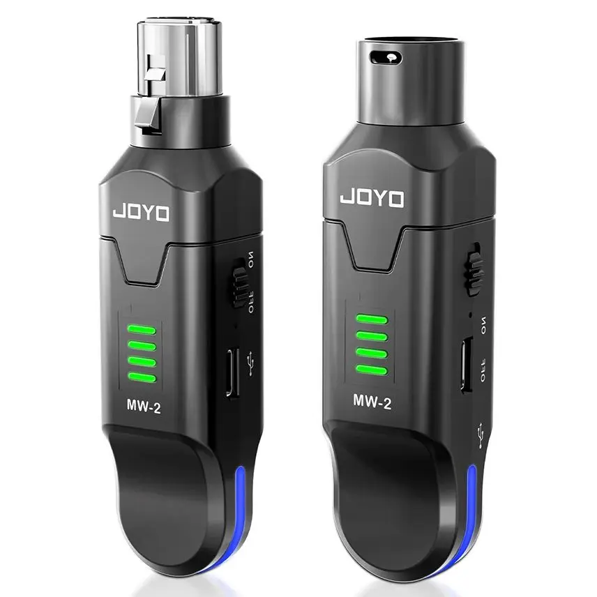 JOYO MW-2 Wireless Microphone System 2.4GHz Auto Frequency Hopping Wireless Transmitter Receiver for Moving-coil & Condenser Mic
