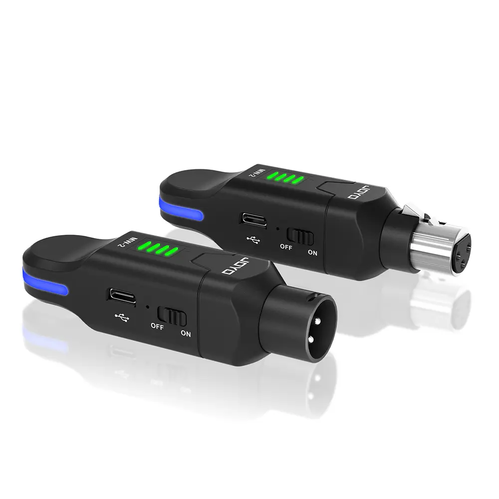 JOYO MW-2 Wireless Microphone System 2.4GHz Auto Frequency Hopping Wireless Transmitter Receiver for Moving-coil & Condenser Mic