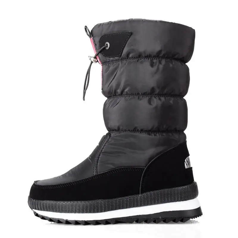 Winter Thick Women's Snow Boots Warm Plush Mid-calf Boots Non Slip Waterproof Platform Snow Boot Casual Female 2025 New