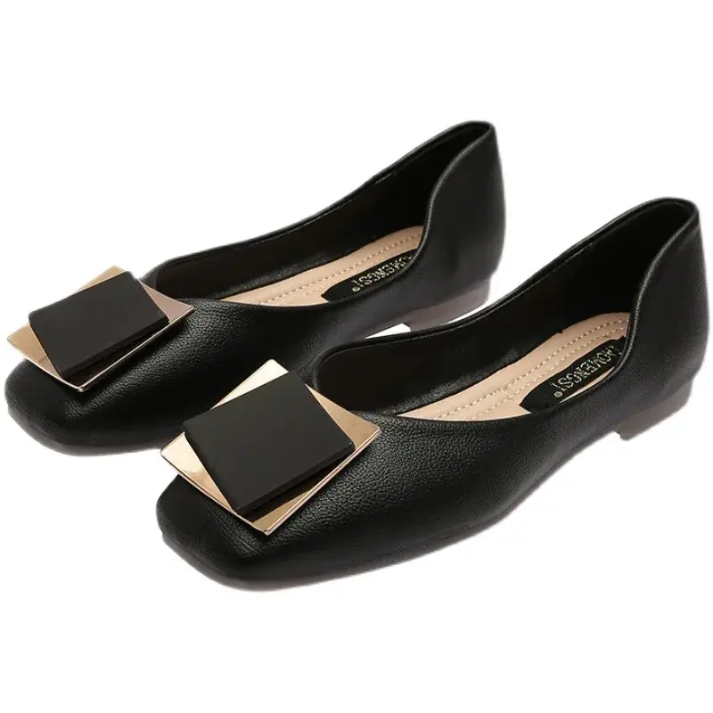 Spring Europe Fashion Square Toe Flat Shoes Woman Retro Casual Flats Large Size Soft Bottom Ladies shoes zapatos de muje