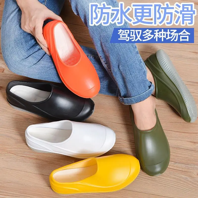 2021Women's Flat Shoe Spring Autumn Casual Lace up Women Rain Shoes Rubber Waterproof Shoes For Women Flat Rain Comfortable Shoe