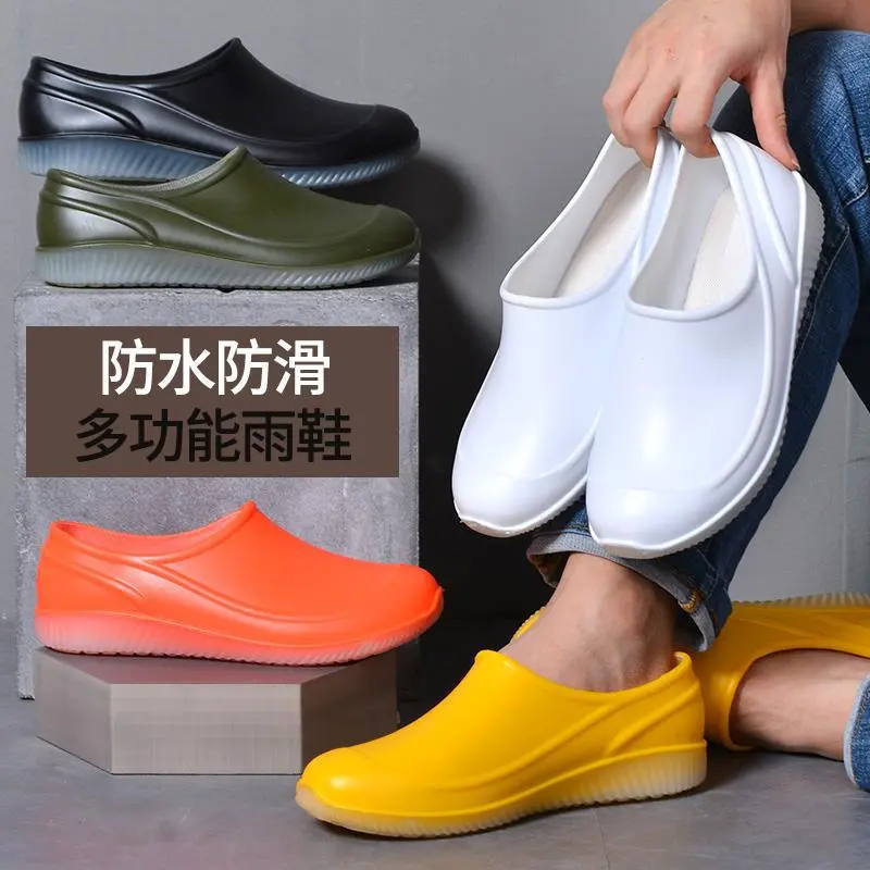 2021Women's Flat Shoe Spring Autumn Casual Lace up Women Rain Shoes Rubber Waterproof Shoes For Women Flat Rain Comfortable Shoe