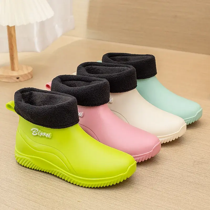 Couple Warm Rain Boots Detachable Cotton Women Water Shoes Four Seasons Universal Men Women Style Rain Boots