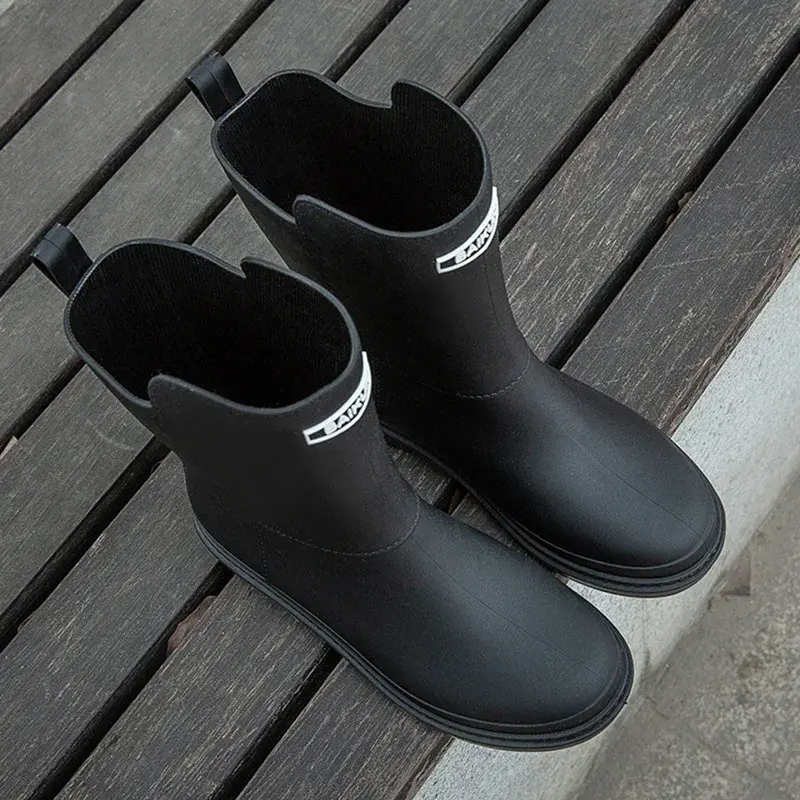 Women's Mid-Calf Rain Boots New Rubber Shoes Winter Rain Boots Cotton-Padded Warm-Keeping Waterproof Women's Non-Slip Shoes