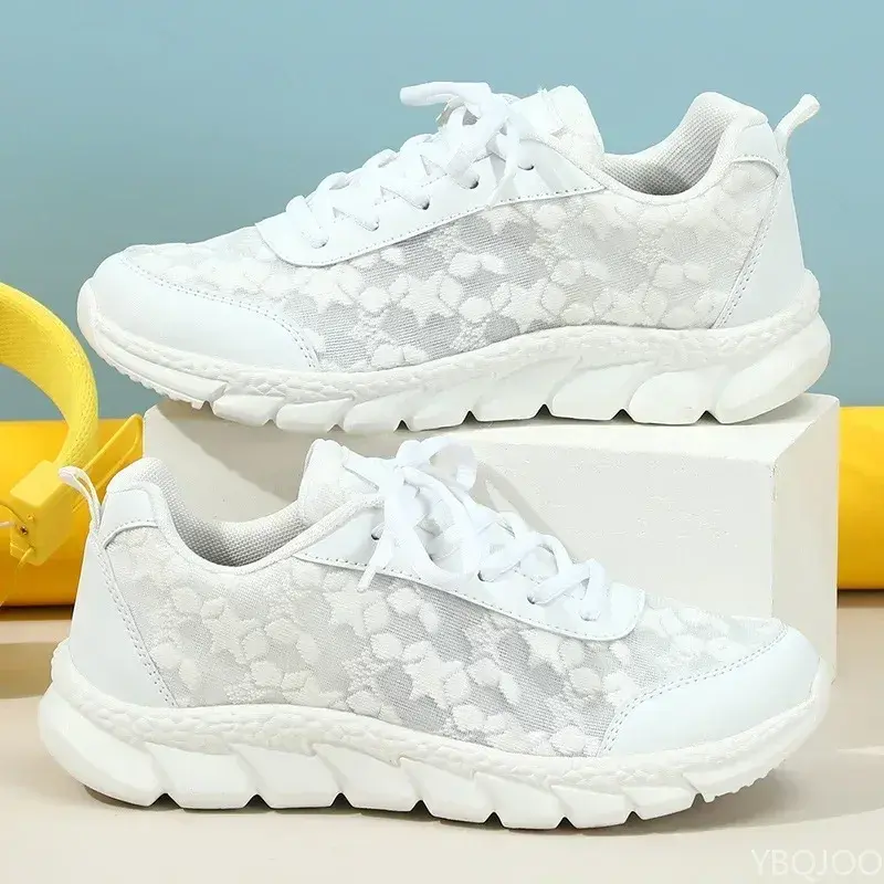 Women Casual Sneakers 2025 Fashion comfortable Sports Shoes Women Lace-up Mesh Breathable Women outdoor Soft soles Running Shoes
