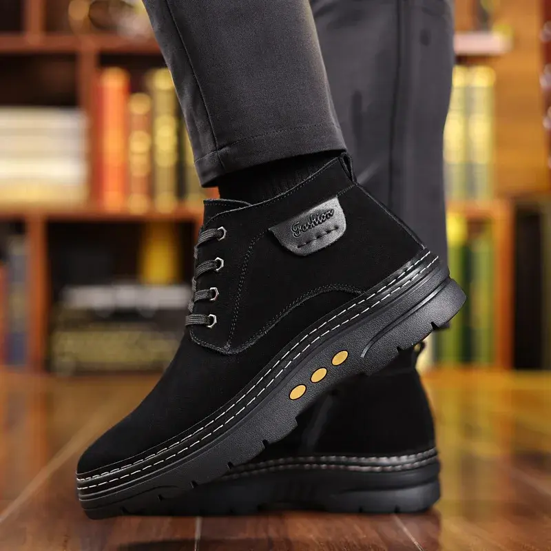 Winter Cotton Shoes Men's Snow boots Warm Ankle Boot Fashion Casual platform Plush Sneakers Non-slip Warm wool Male Footwear