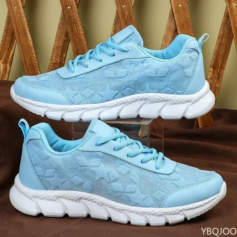 Women Casual Sneakers 2025 Fashion comfortable Sports Shoes Women Lace-up Mesh Breathable Women outdoor Soft soles Running Shoes