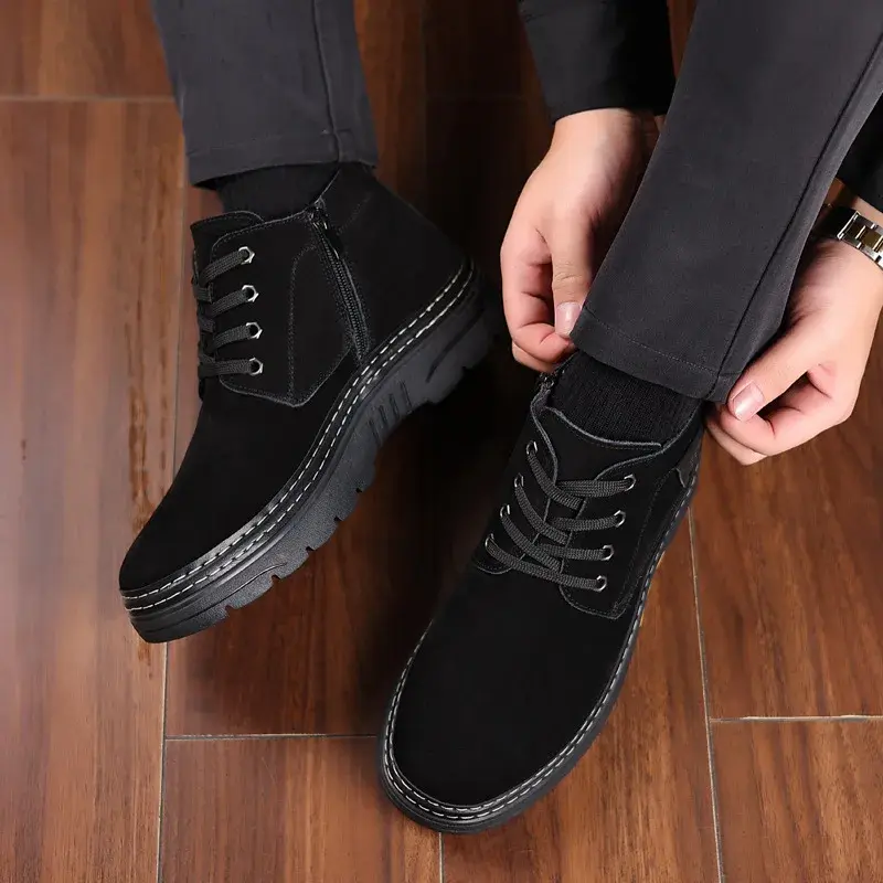 Winter Cotton Shoes Men's Snow boots Warm Ankle Boot Fashion Casual platform Plush Sneakers Non-slip Warm wool Male Footwear