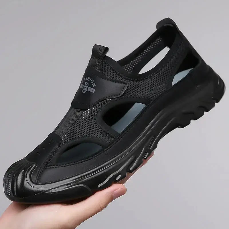 Sandals Breathable Men Shoes Mesh Outdoor Men Hollow Sandals Antiskid Beach Sandals Flats Footwear Zapatillas Hombre 2025