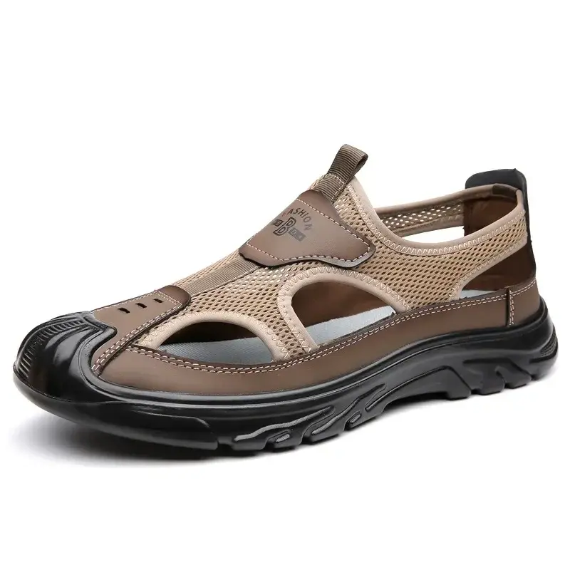 Sandals Breathable Men Shoes Mesh Outdoor Men Hollow Sandals Antiskid Beach Sandals Flats Footwear Zapatillas Hombre 2025