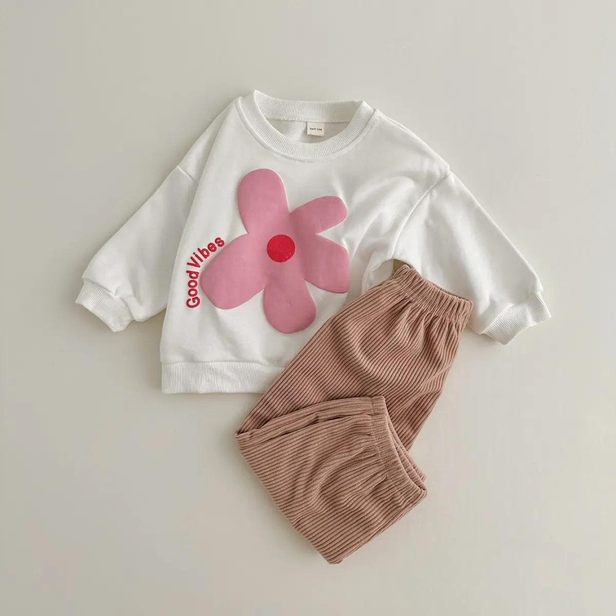 2023 Autumn Baby Girls Clothes Set Retro Prints Sweater+Corduroy Pants 2PCS/Set Children's Clothing Baby Boys Outfit Cotton Suit