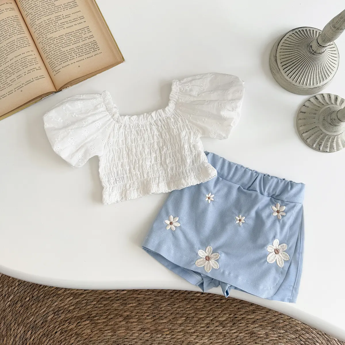 INS Summer Baby Girls Clothes Rainbow Patchwork Romper Baby Boys Bodysuit Clothes+White T-shirt Newborn 0 to 18 months 2Pcs/Set