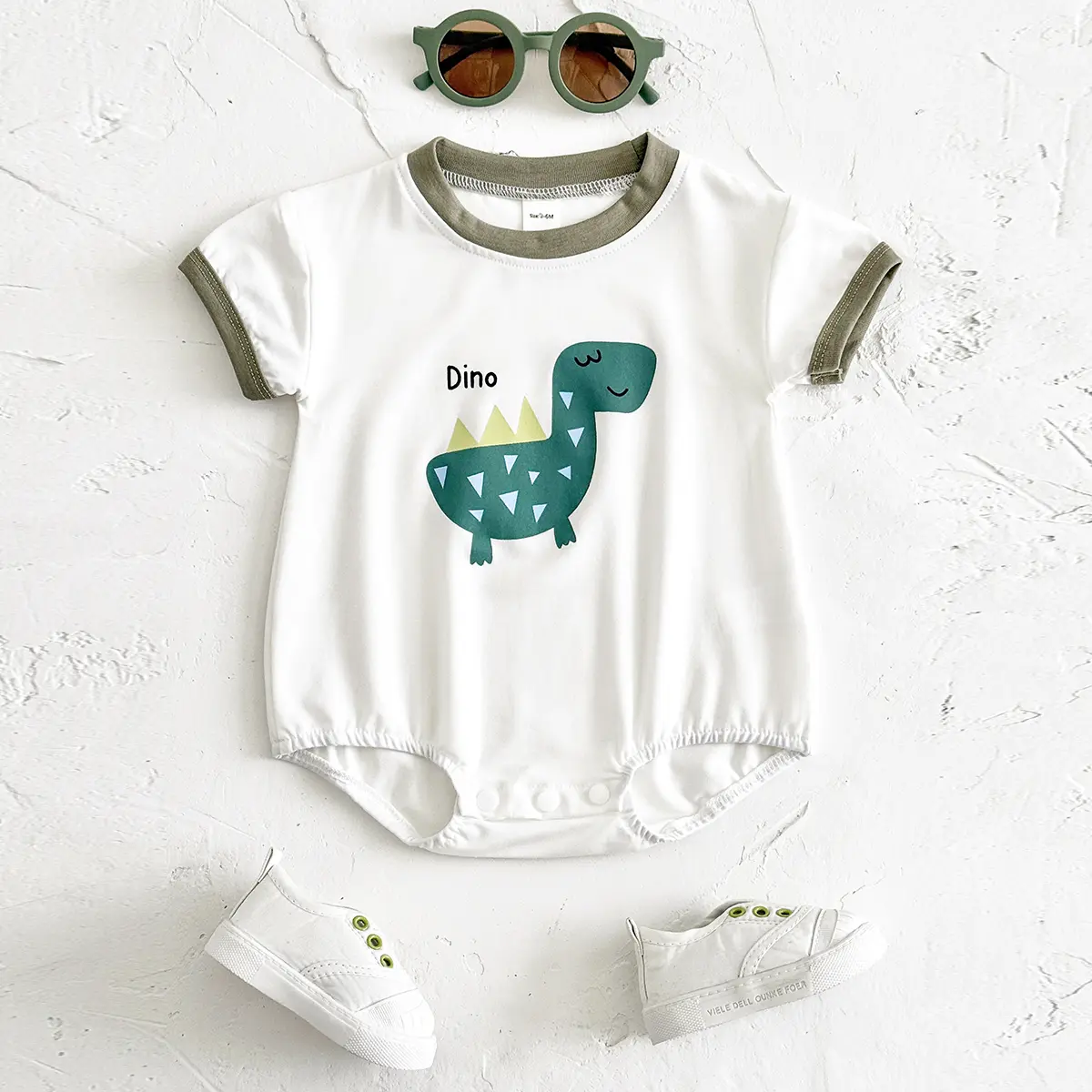 Summer New Baby Bodysuit Newborn Clothing Boys Girls Triangle Romper Cute Dinosaur Print Short Sleeve Infant 0-18M