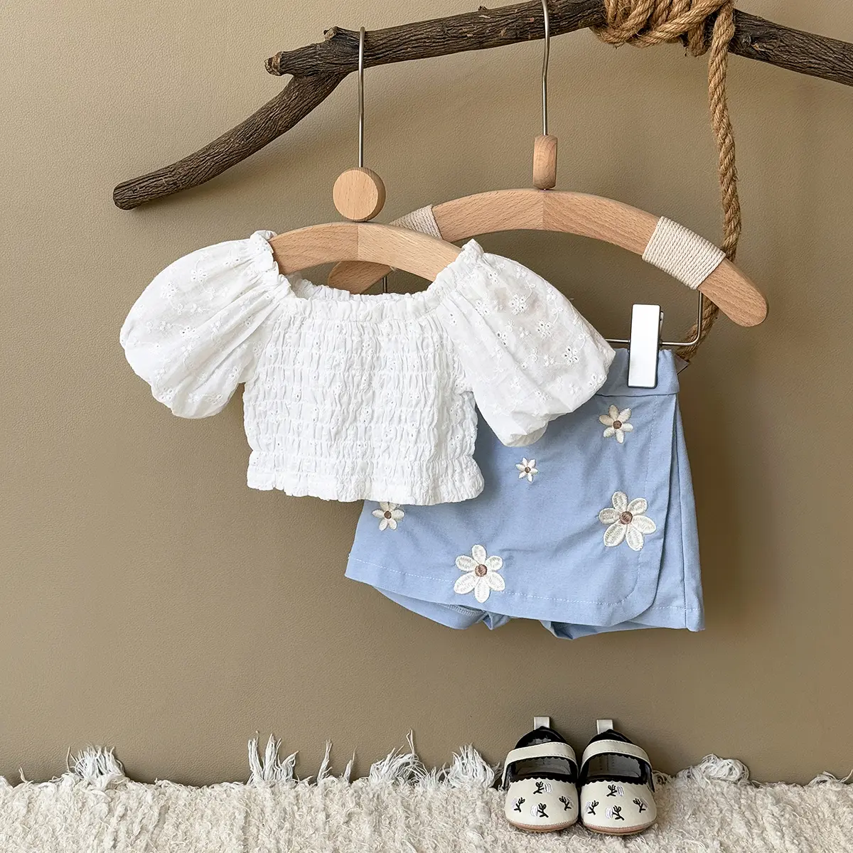 INS Summer Baby Girls Clothes Rainbow Patchwork Romper Baby Boys Bodysuit Clothes+White T-shirt Newborn 0 to 18 months 2Pcs/Set