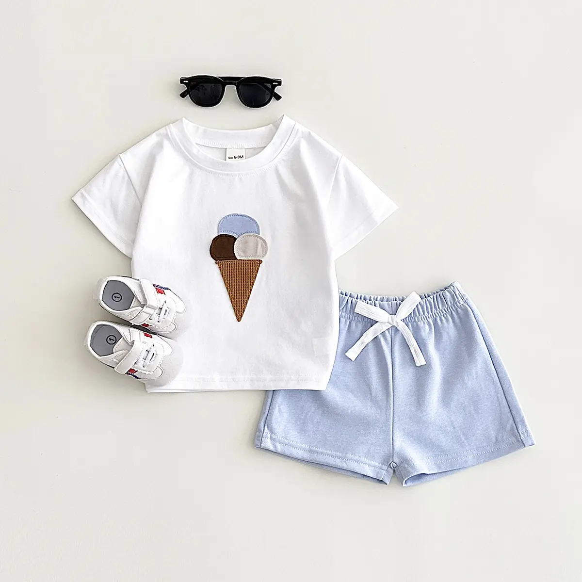 2PCS Newborn Baby ﻿Boys Clothes Ice Cream Print T-shirt+Shorts Infant Toddler Outfit Boy Girl Suit Summer Children Clothing