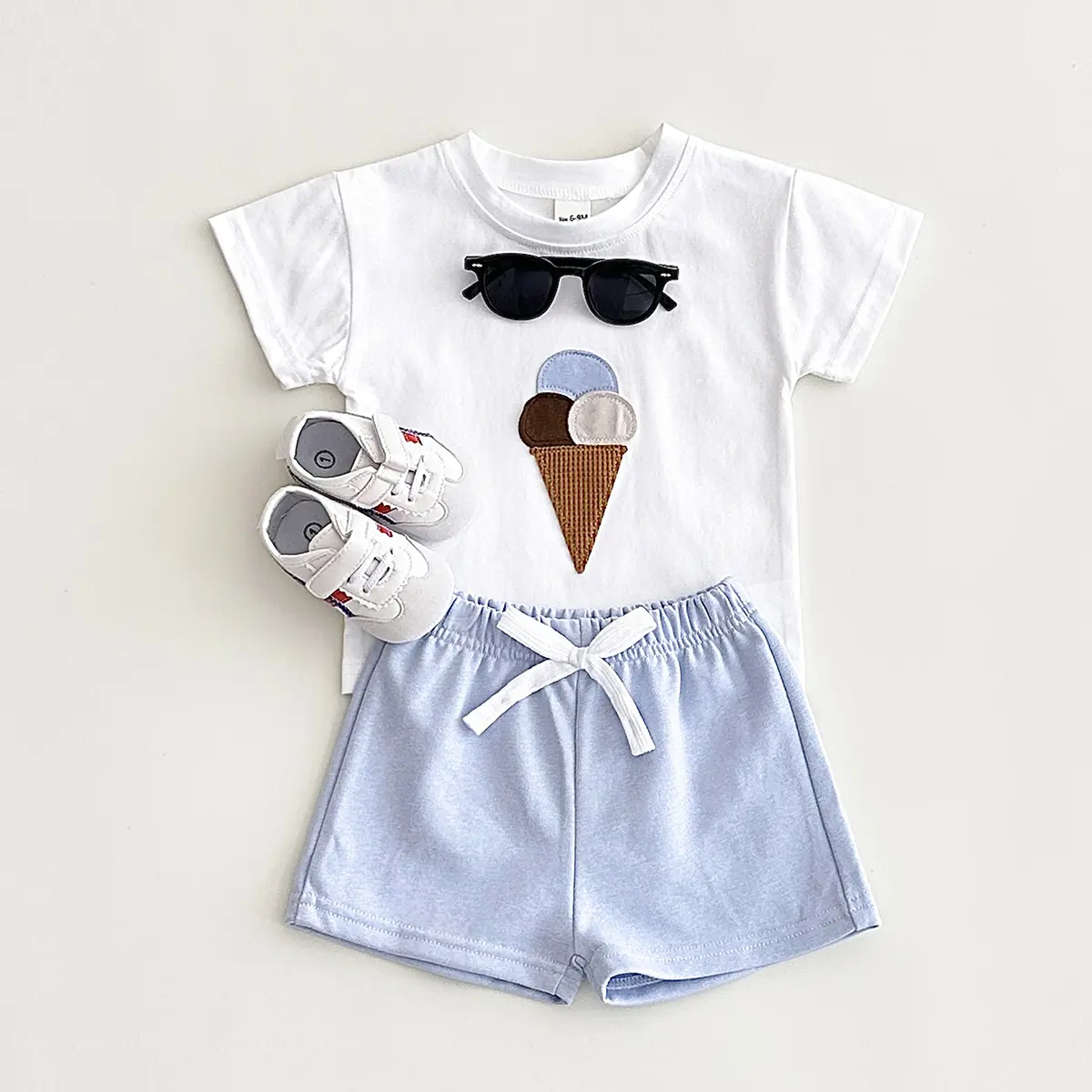 2PCS Newborn Baby ﻿Boys Clothes Ice Cream Print T-shirt+Shorts Infant Toddler Outfit Boy Girl Suit Summer Children Clothing