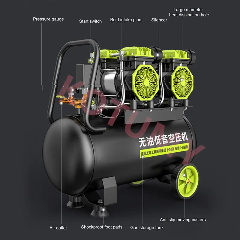 220V Portable Air Compressor Ultra Quiet Oil Free Small Air Compressor Spray Painting High-pressure Air Pump Car Air Compressor