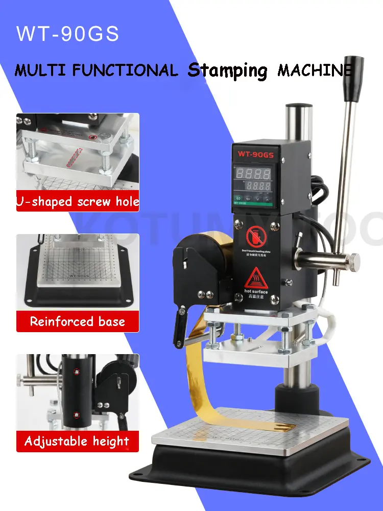 Manual Embossing Machine Hot Foil Stamping Machine PVC Leather Paper Wood Custom Logo Embossing Bronzing Machine