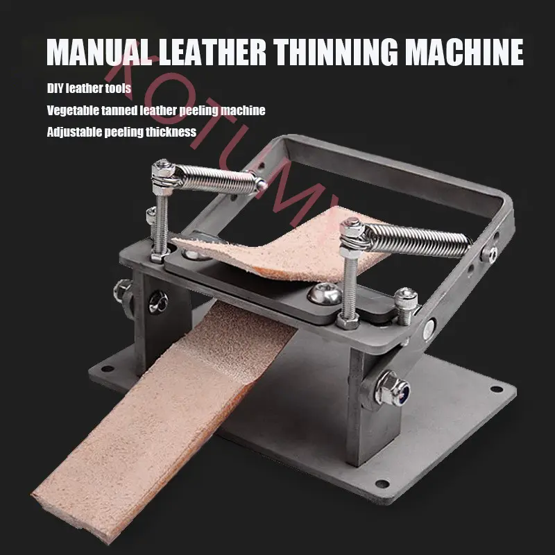 DIY Leather Strips Belt Thinning Machine Manual Leather Peeling Machine Cowhide Leather Splitter Machine Cutting Peeler Rolling