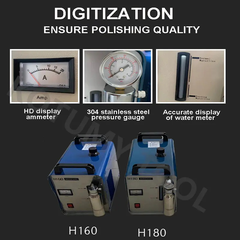 Acrylic Flame Polishing Machine 220V Plexiglass Acrylic Electrolysis Water Welding Machine Hydrogen Oxygen Generator H160/H180