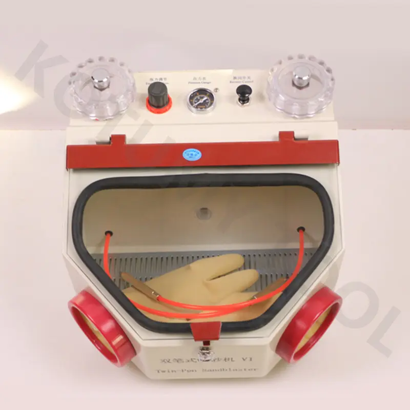 Dental Lab Equipment Double Pen Sandblasting Box Blasting Unit Dental Twin-pen Sandblaster Sandblasting Machine