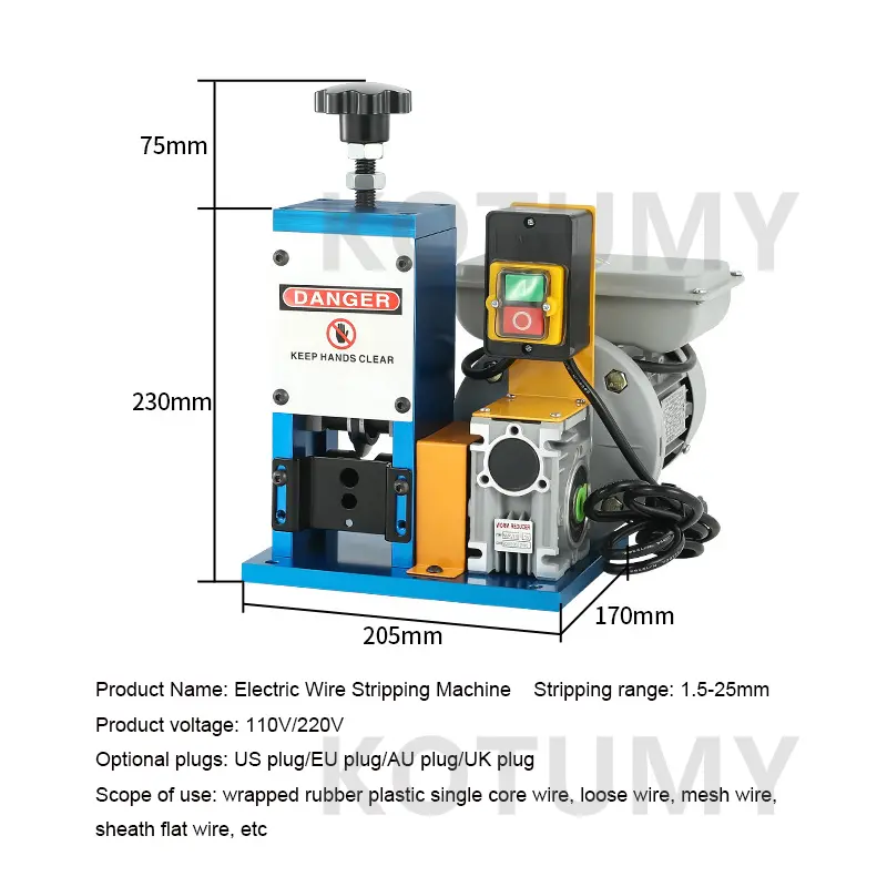 New Type Electric Wire Stripping Machine Automatic Portable Cable Stripper Household 1.5-25mm Copper Wire Peeling Machine