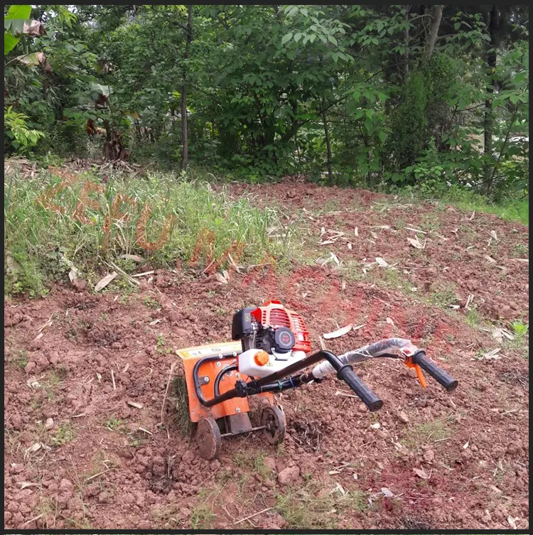 Hand Push Gasoline Garden Cultivators Gasoline Mini Tiller Rotary Hoe Mini Cultivator For Soft Soil