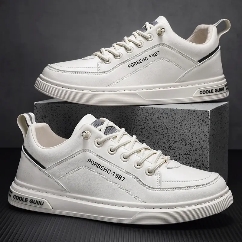 2025 New Trendy Versatile Cloth Shoes Men's Spring New Breathable White Shoes Men's Sports and Leisure Board Shoes Trendy Shoes